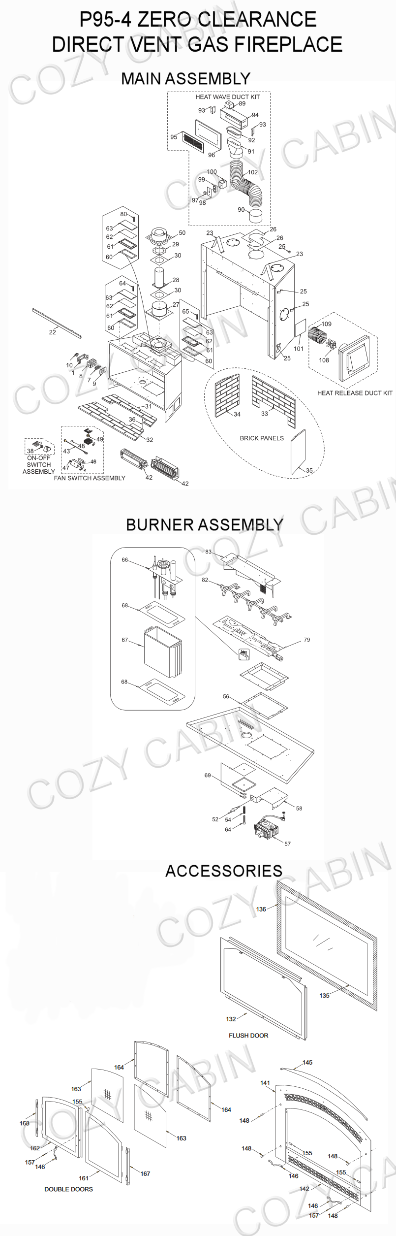 Excalibur Zero Clearance Direct Vent Gas Fireplace (P95-4) #P95-4